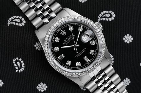 rolex datejust quadrante nero diamanti|rolex datejust 36 prezzi.